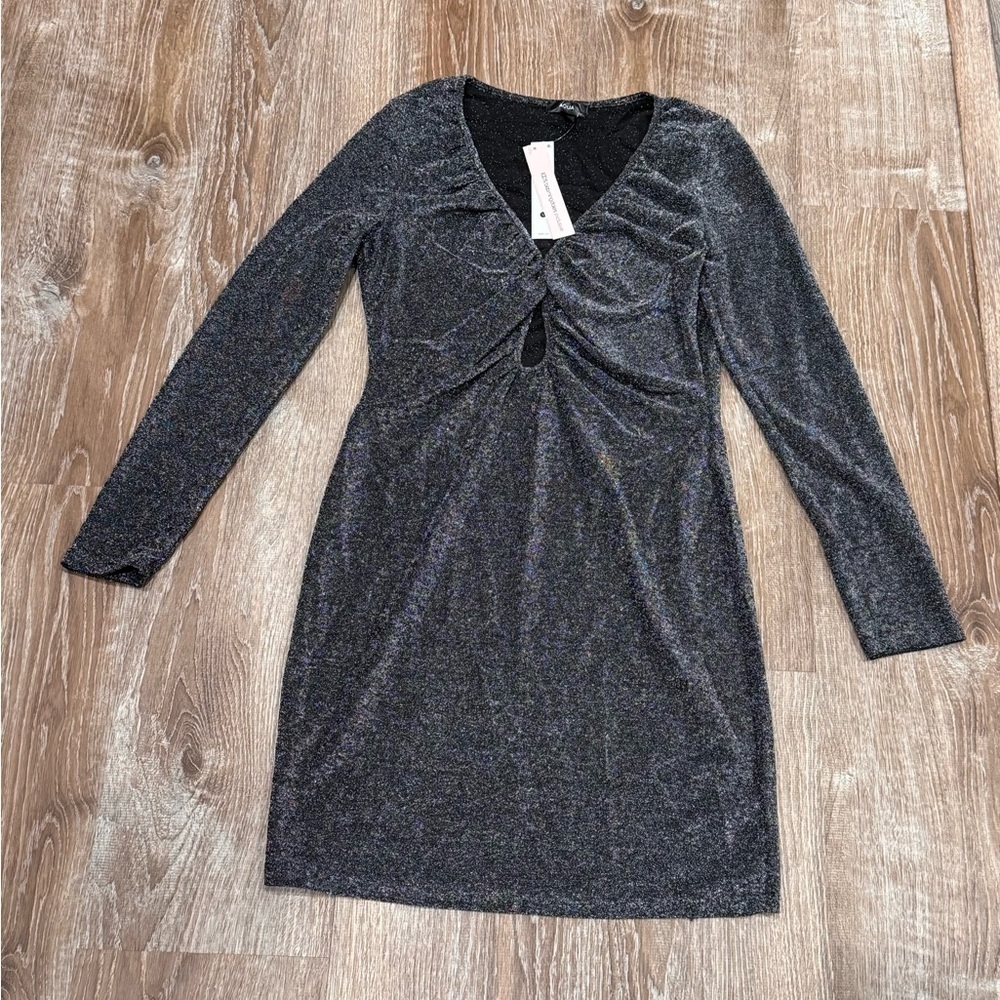 AQUA Shimmer Cutout Dress - Picture 3 of 6